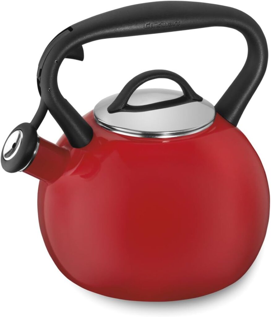 Cuisinart Valor Porcelain Enamel on Steel Tea Kettle, Red