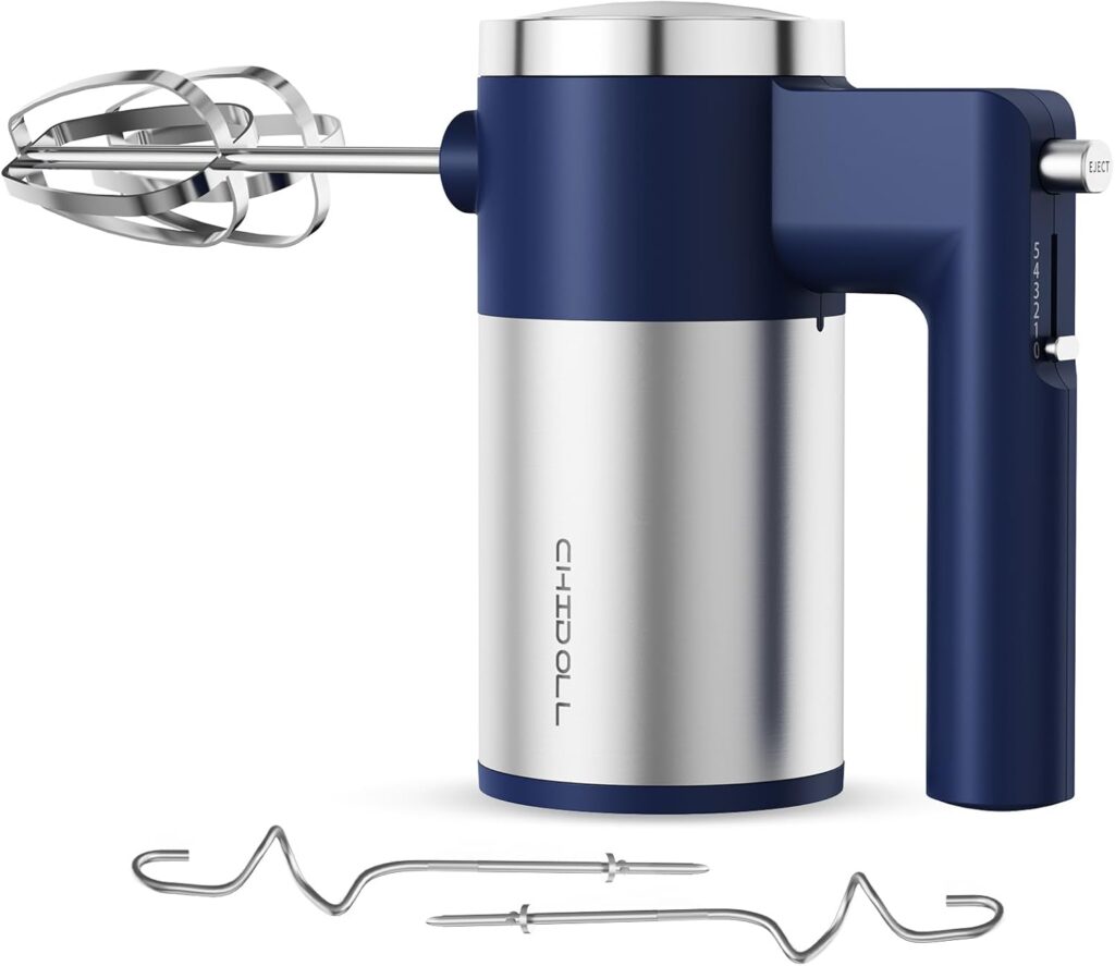 600W Handheld Mixer, 5-Speed Electric Hand Mixer for Baking & Cooking, CX-6641-Blue