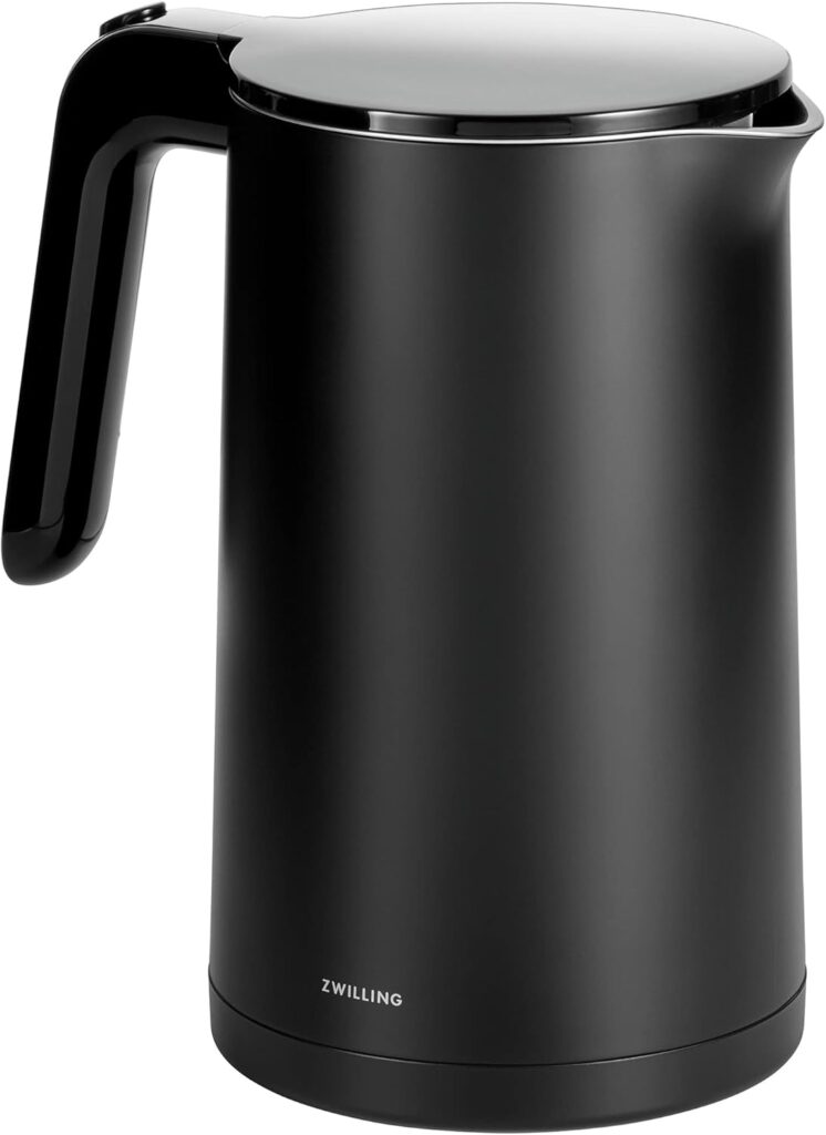 ZWILLING Enfinigy Cool Touch 1.5-Liter Electric Kettle, Cordless Tea Kettle & Hot Water – Black