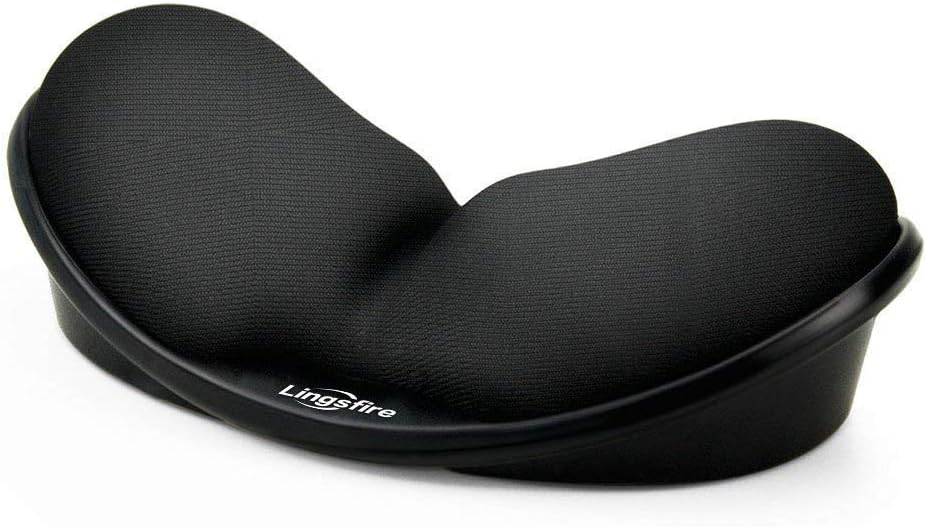 LINGSFIRE Memory Foam Mouse Wrist Rest Keyboard Wrist Rest Pad Anti-Skid Mousepad Support Wrist Rest Mat for Office Computer Laptop Mac- Durable Comfortable Lightweight Easy Typing(5.1 * 2.8″ Black)