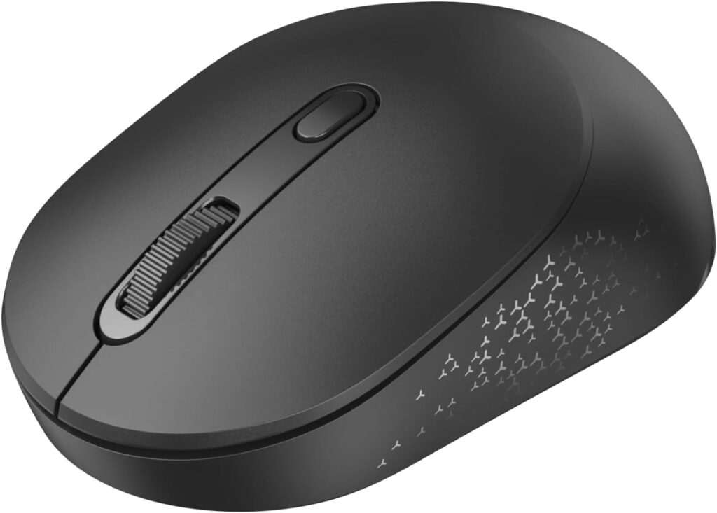 TECKNET Bluetooth Wireless Mouse, Bluetooth 5.0 & 2.4G USB Receiver, Compact & Portable, Silent Click, Ergonomic Symmetrical Design, 18-Month Battery, Adjustable DPI, Wide Compatibility – Black