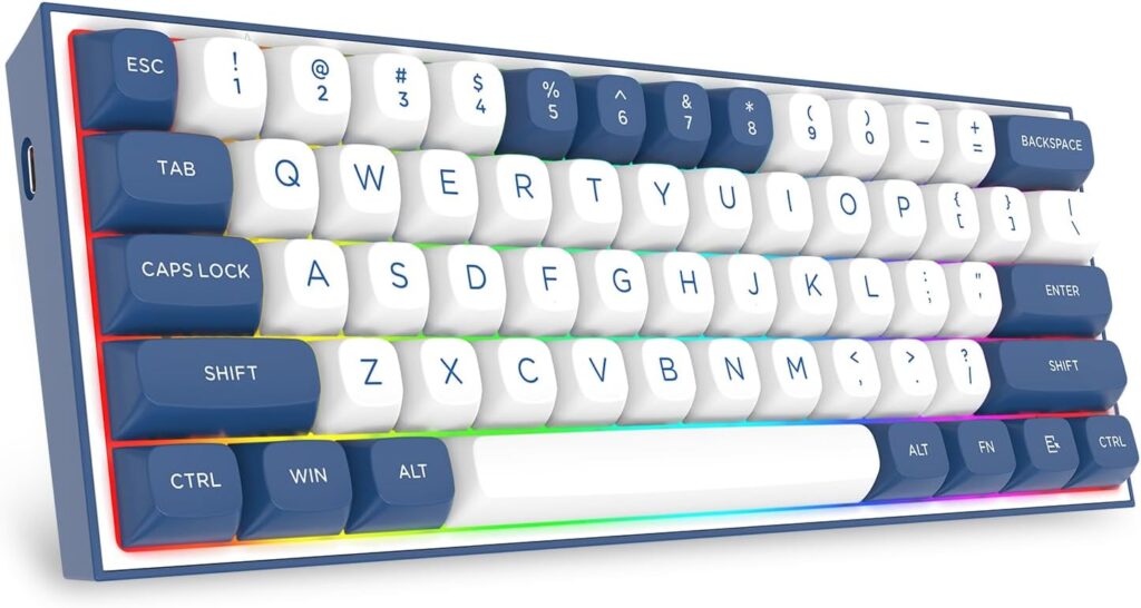 Redragon K717 PRO Custom QMK/VIA Gaming Keyboard, 61 Keys Wireless Programmable Mechanical Keyboard w/60% Compact Layout & 3-Layer Noise Dampening, Custom Linear Switch