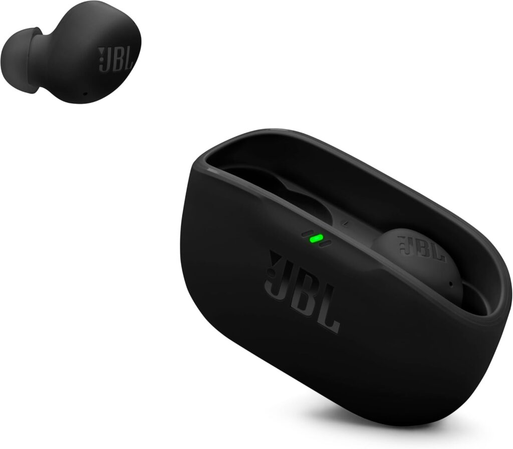 JBL Vibe Buds 2 – True Wireless Noise Cancelling Earbuds Pure Bass Sound & Smart Ambient Technology, 4mics for Crisp, Clear Calls, up to 40Hrs of Playback, IP54 Dust & Water Resistant (Black)