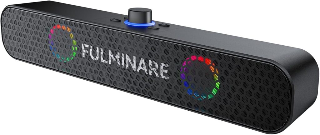 FULMINARE Bluetooth Speaker with 26W HD Sound, Portable Speaker Up to 30H Playtime, AUX&TF-Card&USB Input, LED Lights, Speakers Bluetooth 5.3 Wireless for Home/Party/Outdoor, (Black)