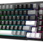 Redragon K742 Wireless Mechanical Gaming Keyboard with Knob, Bluetooth 5.0/2.4GHz/USB C Wired Creamy Keyboard with Number Pad for PC Computer, Hot Swappable RGB Backlits, Custom Linear Switch, Black