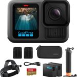 GoPro Hero13 Black 27MP Waterproof Action Camera – Special Accessory Bundle | 5.3K60 Ultra HD Video w/Handler, 2 Enduro 1900mAh Batteries, 64GB Extreme microSDXC Memory Card and Head Strap 2.0