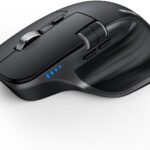 TECKNET Wireless Mouse, Bluetooth Mouse (BT5.0/5.0 & 2.4G) Rechargeable 4800 DPI Ergonomic Optical Mouse with 6 Adjustable, Quiet Clicks, USB A Receiver, 7 Buttons, Wide Compatibility – Black