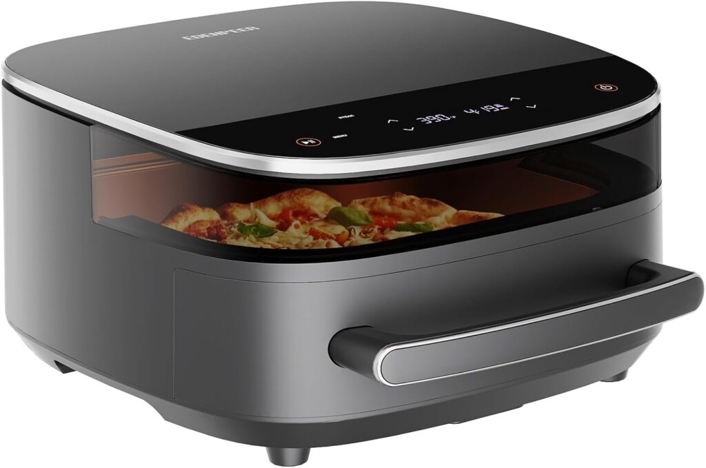 Extra Large Air Fryer,11-IN-1 6 QT 450F Air Fryer with Superior Airflow, Dual Heat Source Technology, Smart Digital Wide Fryer with PFAS Free Basket, Fits a 12″ Pizza or 33 Chicken Wings