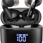 TOZO T20 Wireless Earbuds Bluetooth Headphones 48.5 Hrs Playtime with LED Digital Display, IPX8 Waterproof, Dual Mic Call Noise Cancelling 10mm Broad Range Speakers, 2025 Version