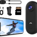 4K Thumb Action Camera, 128GB Wearable Mini Body Cam, with Magnetic Accessories, High Battery Capacity for 2H Vedio Time, Fit for Vlogging, Biking, Diving, Animals Recording