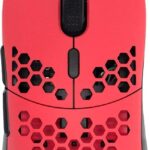 G-Wolves Hati HTM/HT-M Medium 56g Ultra Lightweight Honeycomb Wired Gaming Mouse, PixArt 3389 Sensor 16000 DPI, 6 Programmable Buttons, Low Latency, for PC/Mac (Faze Red)