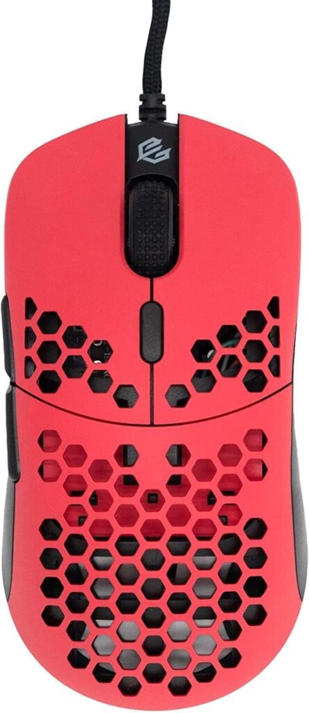 G-Wolves Hati HTM/HT-M Medium 56g Ultra Lightweight Honeycomb Wired Gaming Mouse, PixArt 3389 Sensor 16000 DPI, 6 Programmable Buttons, Low Latency, for PC/Mac (Faze Red)