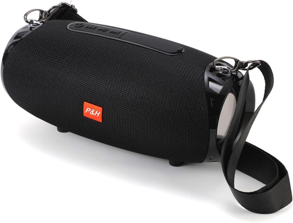 Outdoor Portable Bluetooth Speaker, IPX4 Waterproof Wireless Speakers, 5.0 Bluetooth Speakers, Powerful Sound, TWS Stereo Pairing Support TF Card, for Home/Party/Outdoor/Beach Black