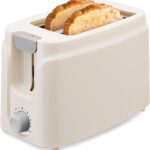 SEEDEEM 2 Slice Toaster, 750W Extra-Wide Slot Toaster with 7 Shade Settings, Removable Crumb Tray, Compact Design, White – Perfect for Bread, Waffles, Bagels, White