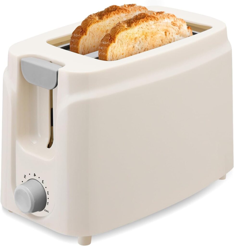 SEEDEEM 2 Slice Toaster, 750W Extra-Wide Slot Toaster with 7 Shade Settings, Removable Crumb Tray, Compact Design, White – Perfect for Bread, Waffles, Bagels, White