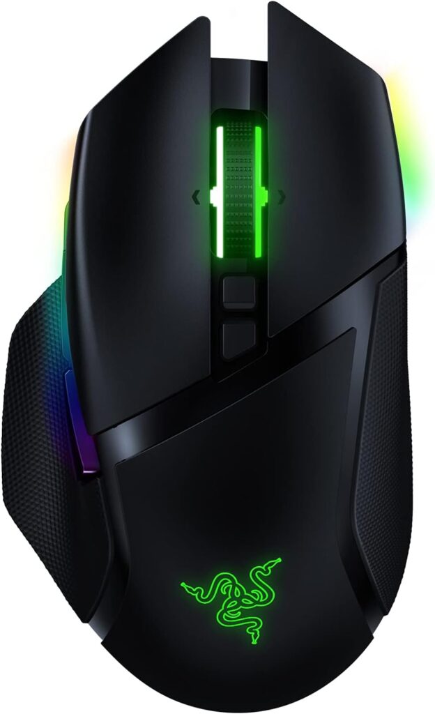 Razer Basilisk Ultimate HyperSpeed Wireless Gaming Mouse: Fastest Gaming Mouse Switch – 20K DPI Optical Sensor – Chroma RGB Lighting – 11 Programmable Buttons – 100 Hr Battery – Classic Black