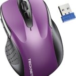 TECKNET Wireless Mouse for Laptop, Silent Mouse Quiet Click, Computer Mouse Wireless, 6 Adjustable 4000 DPI Computer Mice – Purple