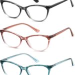 Bifocal Reading Glasses Women Cat Eye Blue Light Blocking Computer Reader Clear Top No Line Transition Ladies Eyewear