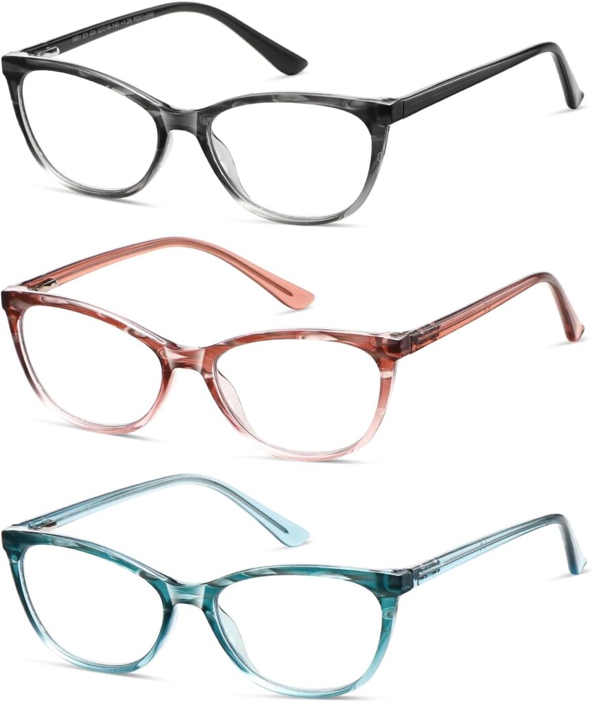 Bifocal Reading Glasses Women Cat Eye Blue Light Blocking Computer Reader Clear Top No Line Transition Ladies Eyewear
