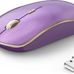 JOYACCESS Wireless Mouse – 2.4G Portable & Ergonomic with 5 DPI Levels for Desktop, Notebook, PC & Laptop (Purple)