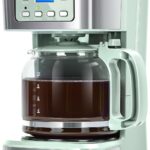 Taylor Swoden 12-Cup Programmable Coffee Maker, Regular & Strong Brew Drip Coffee Machine for Home and Office, Glass Carafe, Pause & Serve, Auto Shut Off, Green & Stainless Steel