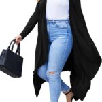 IN’VOLAND Women’s Plus Size Cardigan Long Sleeve Open Front Drape Cardigans Lightweight Long Duster(L-5XL)