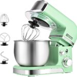 Kitchen in the box Stand Mixer,3.2Qt Mini Electric Food Mixer,6 Speeds Portable Lightweight Kitchen Mixer for Daily Use with Egg Whisk,Dough Hook,Flat Beater (Green)