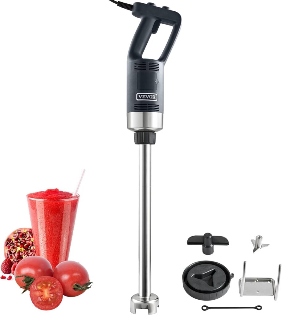 VEVOR Commercial Immersion Blender, 750W 20″ Heavy Duty Hand Mixer, Variable Speed Kitchen Stick Mixer with 304 Stainless Steel Blade, Multi-Purpose Portable Mixer for Soup, Smoothie, Puree, Baby Food