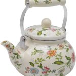 Anxingo Colorful Water Kettle, Porcelain Enamel Tea Kettle 2.5L, Retro Classic Design (Style 2)