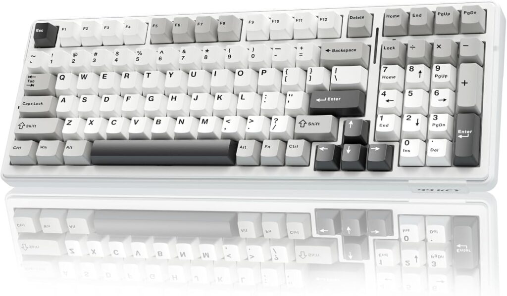 AULA F99 Wireless Mechanical Keyboard,Tri-Mode BT5.0/2.4GHz/USB-C Hot Swappable Custom Keyboard,Pre-lubed Linear Switches,RGB Backlit Computer Gaming Keyboards for PC/Tablet/PS/Xbox