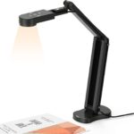 4K USB Document Camera for Teacher, 8MP Webcam & Visualiser for A3 Size with Dual Microphones, 3-Level LED Light, Image Invert, Foldable for Live Demo, Work with Windows, macOS and Chrome OS