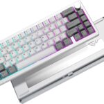 YUNZII AL68 Wireless Mechanical Keyboard,Full Aluminum CNC,60% Layout with Knob, QMK/VIA Software,Gasket Mounted,Hot Swappable,RGB Backlit,BT/2.4G/USB-C for Mac/Win (Silver, Milk V2)