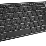 AUSDOM 2.4G Wireless Bluetooth Keyboard Full Size, Quiet Slim Multi-Device Rechargeable Cordless QWERTY Keyboard with Number Pad, Low Profile Silent Flat Universal Keyboards for Computer/Mac/Windows