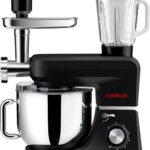 COOKLEE 6-IN-1 Stand Mixer, 8.5 Qt. Multifunctional Electric Kitchen Mixer with 9 Accessories for Most Home Cooks, SM-1507BM (Black)