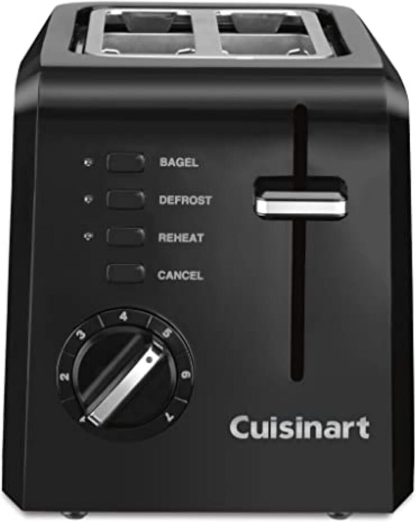 Cuisinart CPT-122BK 2-Slice Compact Plastic Toaster, Black