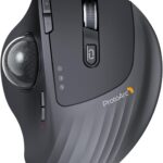 ProtoArc Wireless Trackball Mouse, EM01 NL Ergonomic Bluetooth Rollerball Thumb Rechargeable Computer Laptop Mouse, Adjustable Angle & 3 Device Connection for PC, Mac, Windows-Gray Ball