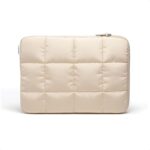 U Brands Nylon Puffer Zipping Medium Laptop Sleeve, 9.75″ x 13″, Computer Accessories, Laptop Bag for MacBook Pro, MacBook Air, Chromebook, HP Computer, Sand Beige