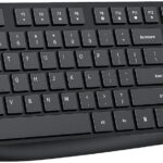 Lovaky MK98 Wireless Keyboard, 2.4G Ergonomic, Computer Keyboard, Enlarged Indicator Light, Full Size PC Keyboard with Numeric Keypad for Laptop, Desktop, Surface, Chromebook, Notebook, Black