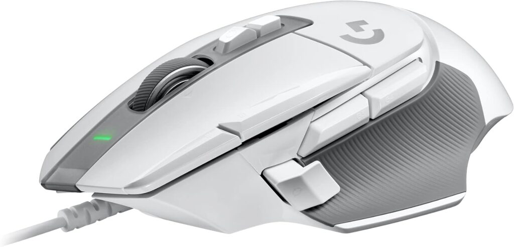 Logitech G502 X Wired Gaming Mouse – LIGHTFORCE hybrid optical-mechanical primary switches, HERO 25K gaming sensor, compatible with PC – macOS/Windows – White