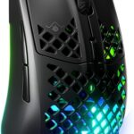 SteelSeries Aerox 3 – Holey RGB Gaming Mouse – Ultra-lightweight Water Resistant Design – 8,500 DPI TrueMove Core Optical Sensor – Onyx