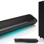 Saiyin Sound Bars for TV with Subwoofer, 2.1 Deep Bass Small Soundbar Monitor Speaker Home Theater Surround System PC Gaming Bluetooth/AUX/Optical Connection, Wall Mountable 17-inch