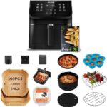 COSORI Pro II Air Fryer Oven Combo, 5.8QT Max Xl Large Cooker & Air Fryer Liners, 100 PCS Square Disposable Paper Liners & Air Fryer Accessories, Set of 6 Fit for Most 5.8Qt and Larger Oven