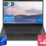 Lenovo V15 High-Performance Business Laptop, 15.6″ FHD Display, 13th Gen Intel 10-Core i7-13620H, 40GB RAM, 1TB SSD, Webcam, HDMI, Wi-Fi 6, Windows 11 Pro, Bundle with ADATA 64GB USB Flash Drive