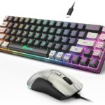 65% Gaming Keyboard and Mouse Combo, RGB Backlit Keyboard + 7200 DPI Gaming Mouse, Ultra-Compact Anti-Ghosting Wired Keyboard and Mouse for PC Laptop Gamer