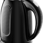 OVENTE Electric Kettle, 1.7L Double Wall Stainless Steel Insulated Water Boiler & Heater for Coffee or Tea, 1100W Fast Boiling with Auto Shut-Off, Boil-Dry Protection & Secure Locking Lid, Black KD64B