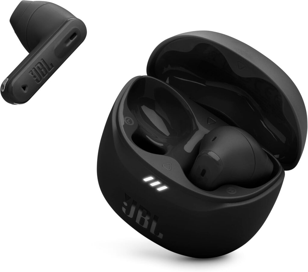 JBL Tune Flex 2 – True Wireless Noise Cancelling Earbuds Spatial Sound and Smart Ambient Technology, 6 mics for Perfect Calls, up to 48Hrs of Playback, IP54 Dust & Water Resistant (Black)