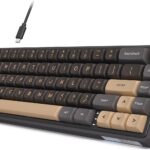 RK ROYAL KLUDGE R65 Wired Gaming Keyboard with Volume Knob, 60% Percent RGB Backlit Mechanical Keyboard Gasket Mount with PBT Keycaps, MDA Profile, QMK/VIA, 66 Keys Hot Swappable Cream Switch, Black