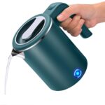 Small Electric Kettles Stainless Steel for Boiling Water, 0.6L Travel Mini Hot Water Boiler Heater, Double Wall Cool Touch Portable Teapot