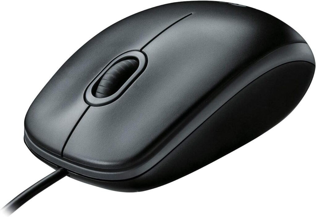 Logitech B100 Wired Mouse for Computer and Laptop, USB Corded Mouse, Right or Left Hand Use – Black