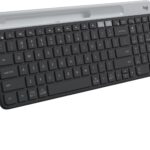 Logitech K585 Multi-Device Slim Wireless Keyboard, Built-in Cradle for Device; for Laptop, Tablet, Desktop, Smartphone, Win/Mac, Bluetooth/Receiver, Compact, Easy Switch, 24 Month Battery – Graphite